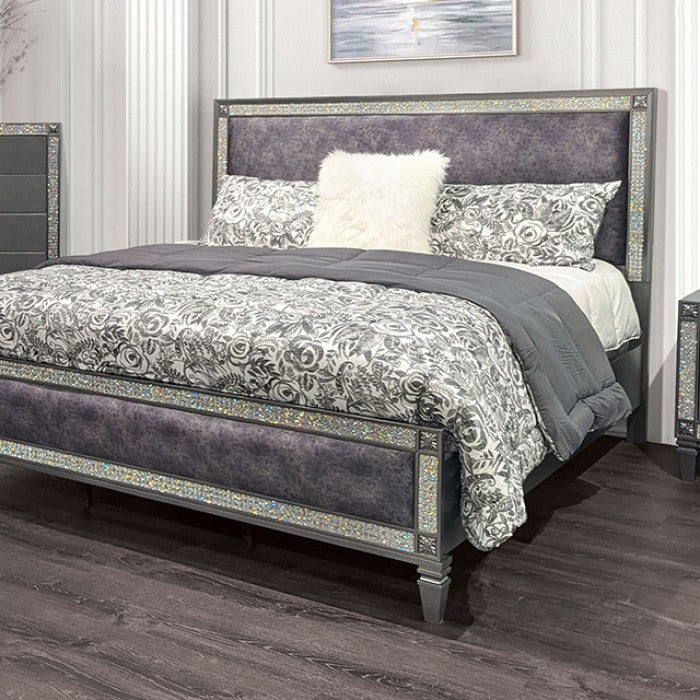 Titania Upholstered Full Bed - Gray