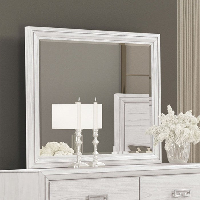 Basilone Mirror - Rustic White