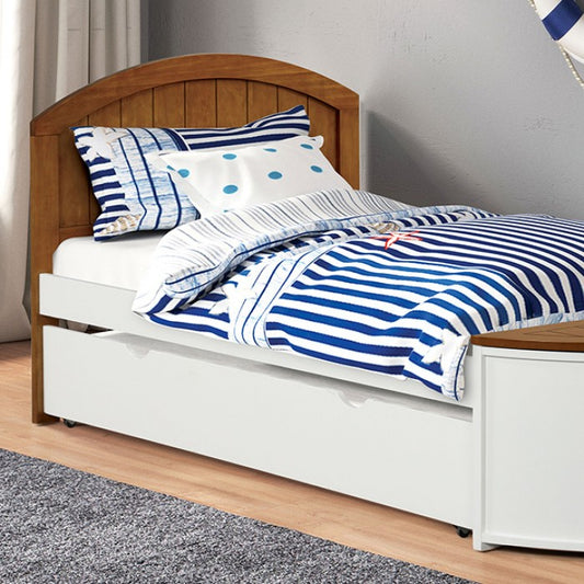 Poseidon Twin Size Captain Bed - White/Oak