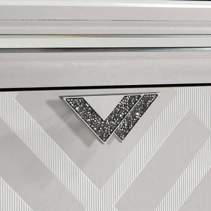 Emmeline 6-Drawer Glam Dresser with Acrylic Feet - White