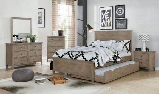 Vevey Twin Size 4 Pc Bedroom Set - Gray