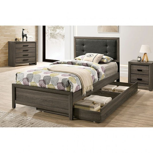 Roanne Twin Size 4 Pc Bedroom Set - Gray