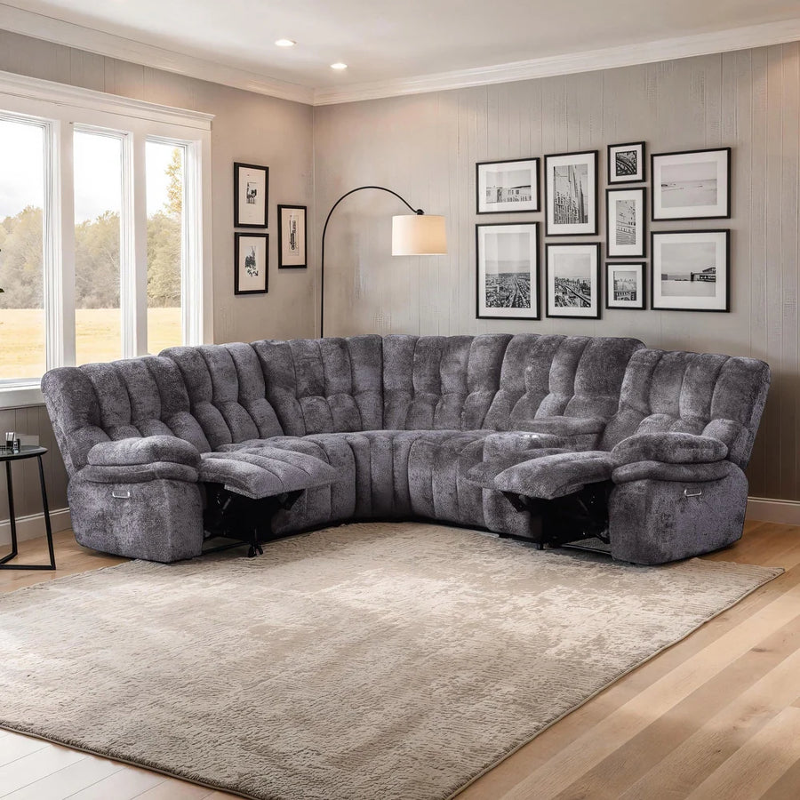 Hieronymus Transitional Upholstered Power Sectional