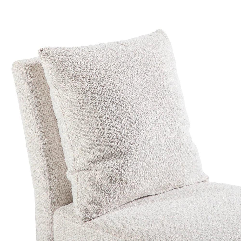 Broager Contemporary Boucle Side Chair with Caster Wheels