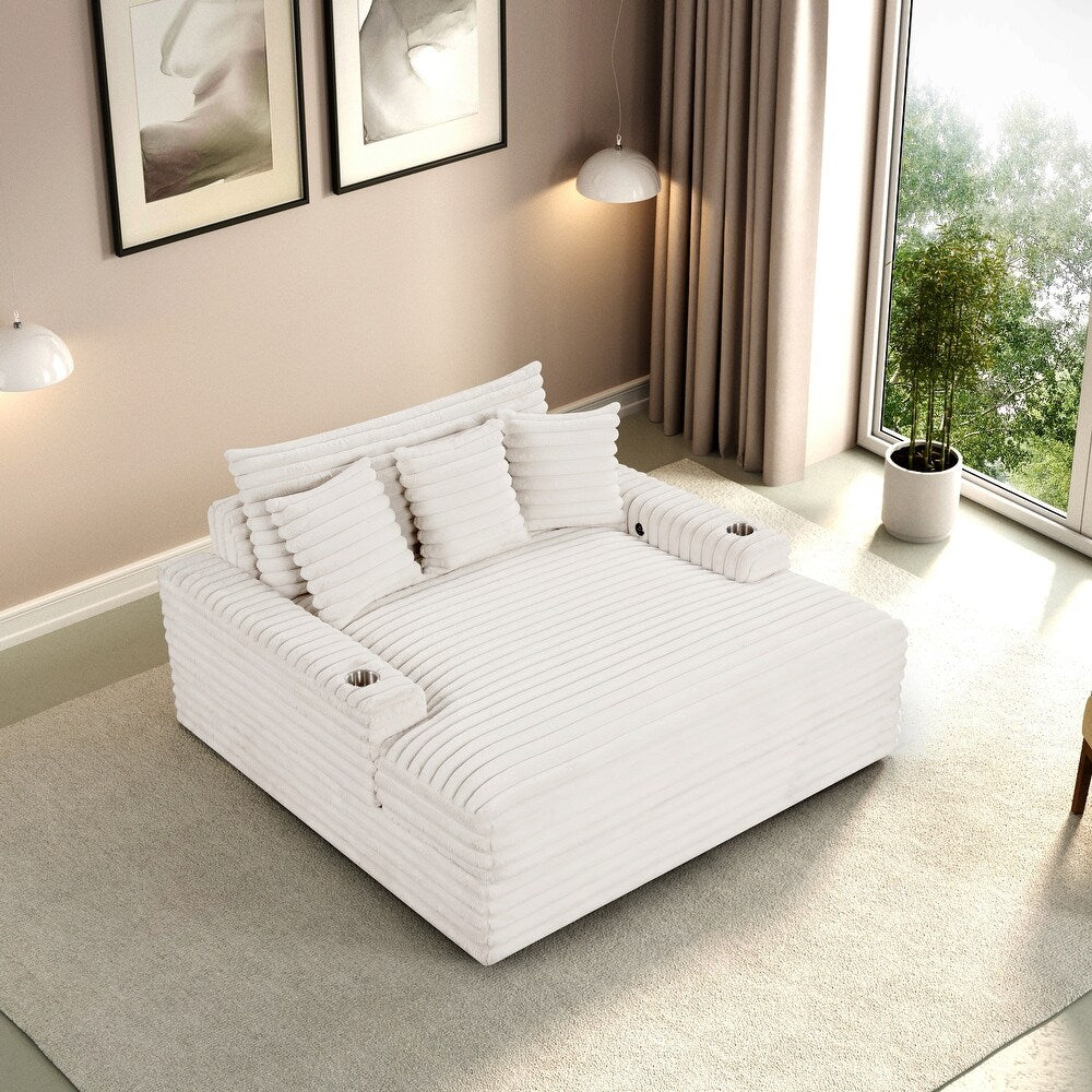 Veyrier Plush Chenille Oversize Chaise Lounge