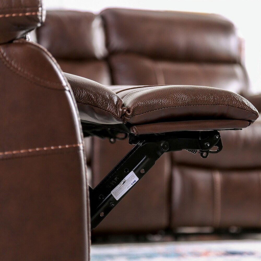 Antenor Genuine Leather Power Sofa & Loveseat Set - Brown