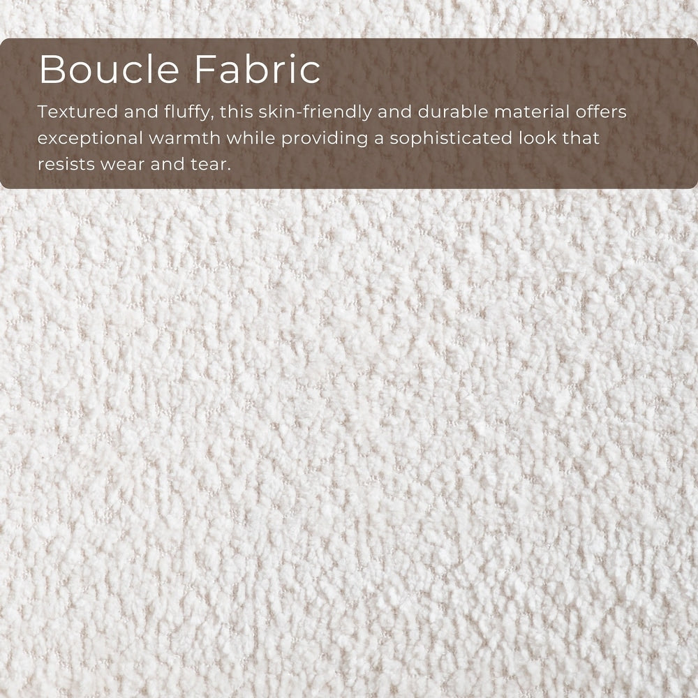 Uzwil Mid-Century Modern 5-Piece Dining Set in Walnut with Boucle Chairs