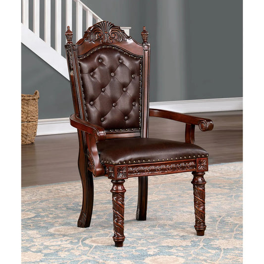 FOA Canyonville Collection Traditional Faux Wood Carved Arm Chair (Set of 2)