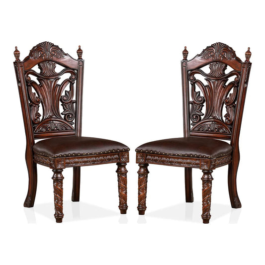 FOA Canyonville Collection Traditional Faux Wood Carved Side Chair