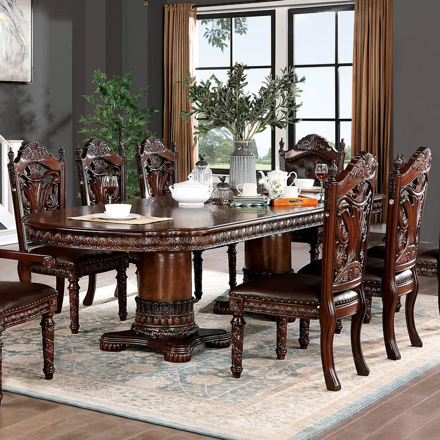 Canyonville Traditional 9-Piece Dining Set - Brown Cherry