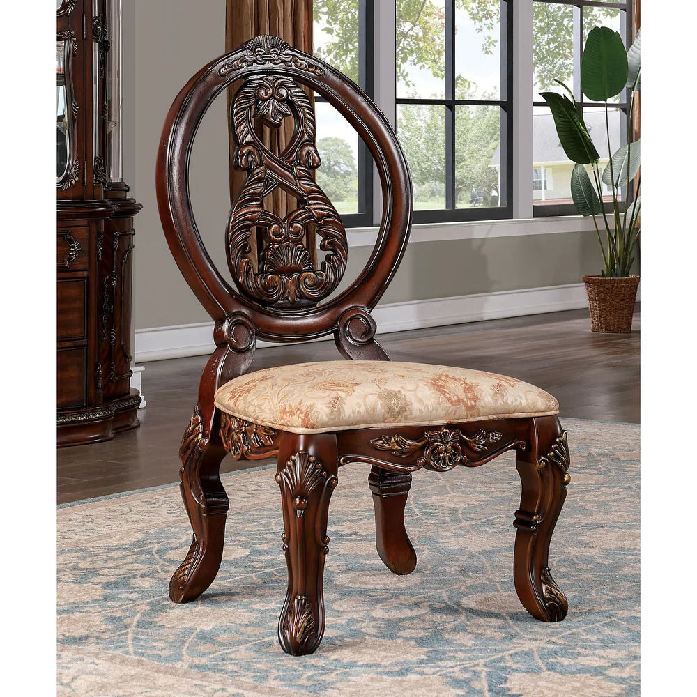 Normandy Traditional Dining Side Chair (Set of 2) - Brown Cherry