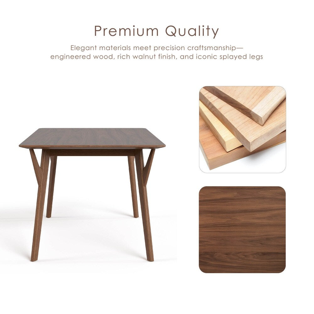 Skien 7PC Mid-Century Modern Dining Set in Walnut