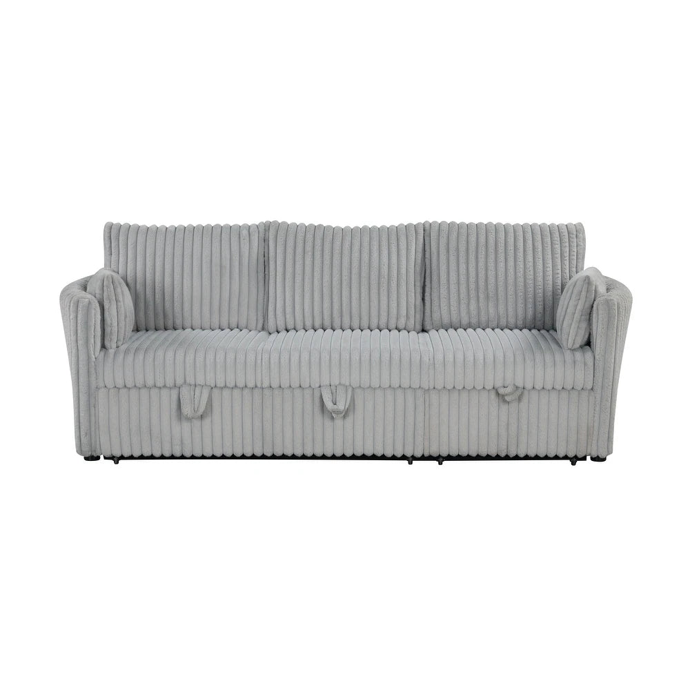 Denholme Faux Fur U-Sectional Sofa Bed with Charging Ports – Multiple Colors