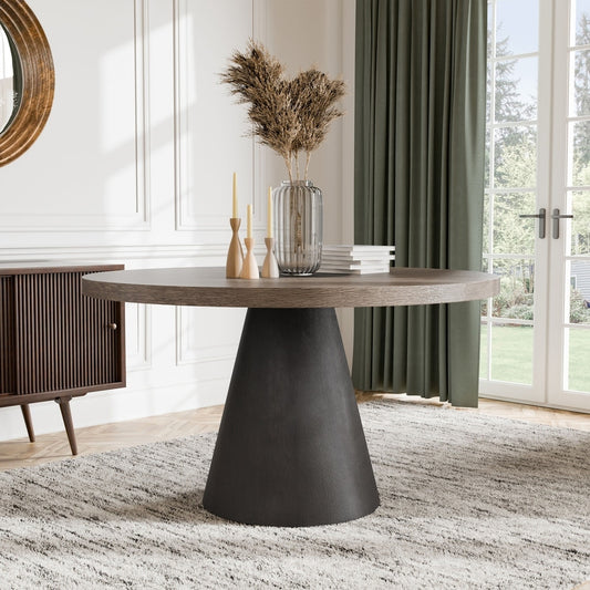 Broager Round Dining Table with Cone-Shaped Pedestal Base