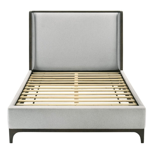 Kelso Two-Toned Wingback Queen Platform Bed – Light Gray & Dark Gray