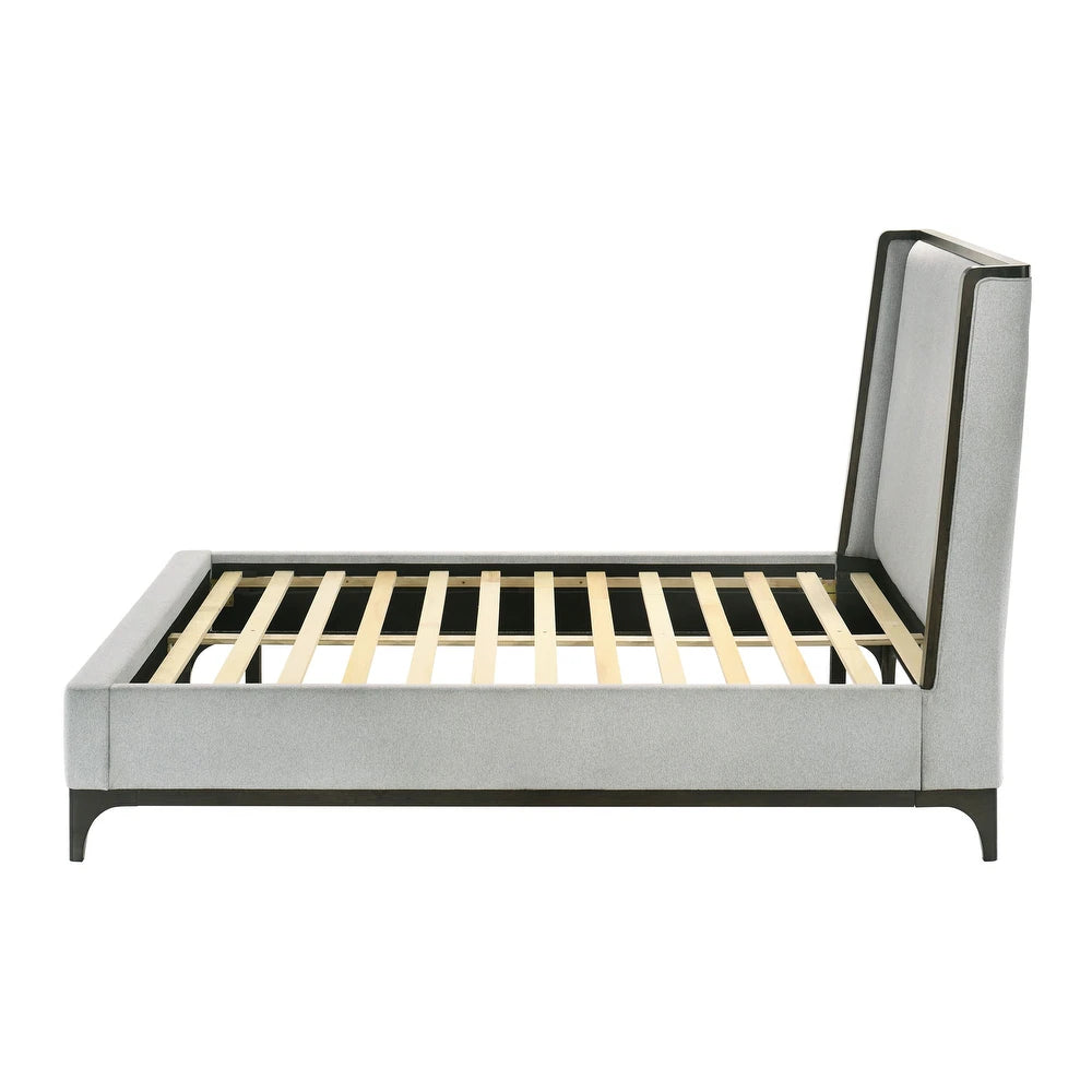 Kelso Two-Toned Wingback Platform Bed – Light Gray & Dark Gray