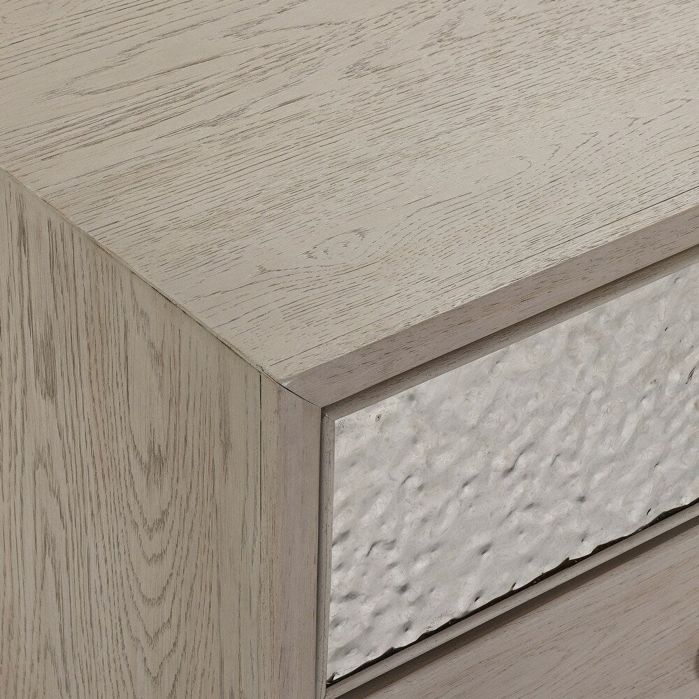 Bashford Modern 2-Drawer Nightstand with Dented Steel Door