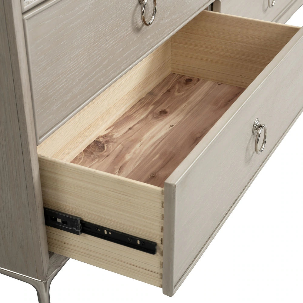 Bashford Modern 2-Drawer Nightstand with Dented Steel Door