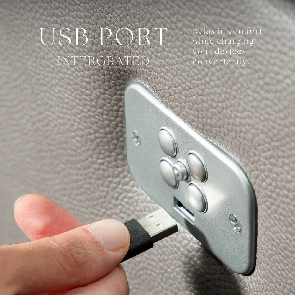 Vasilios Transitional Power Sofa & Loveseat Set - Taupe