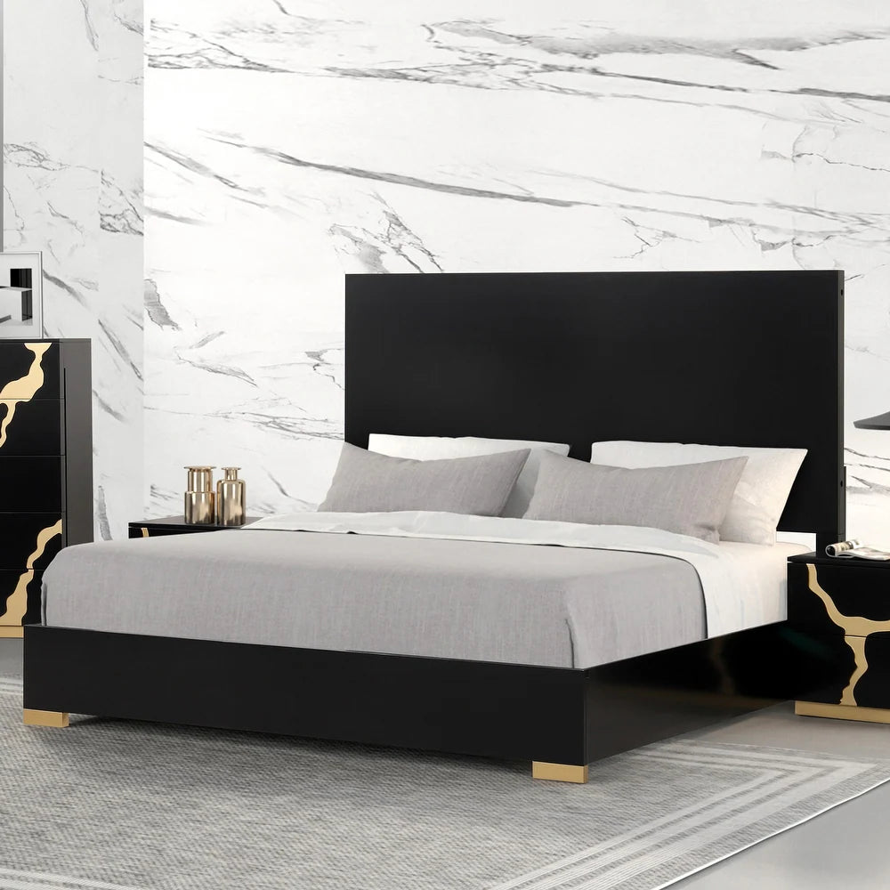 Goldsberg III Contemporary Bedroom Collection, Black & Gold