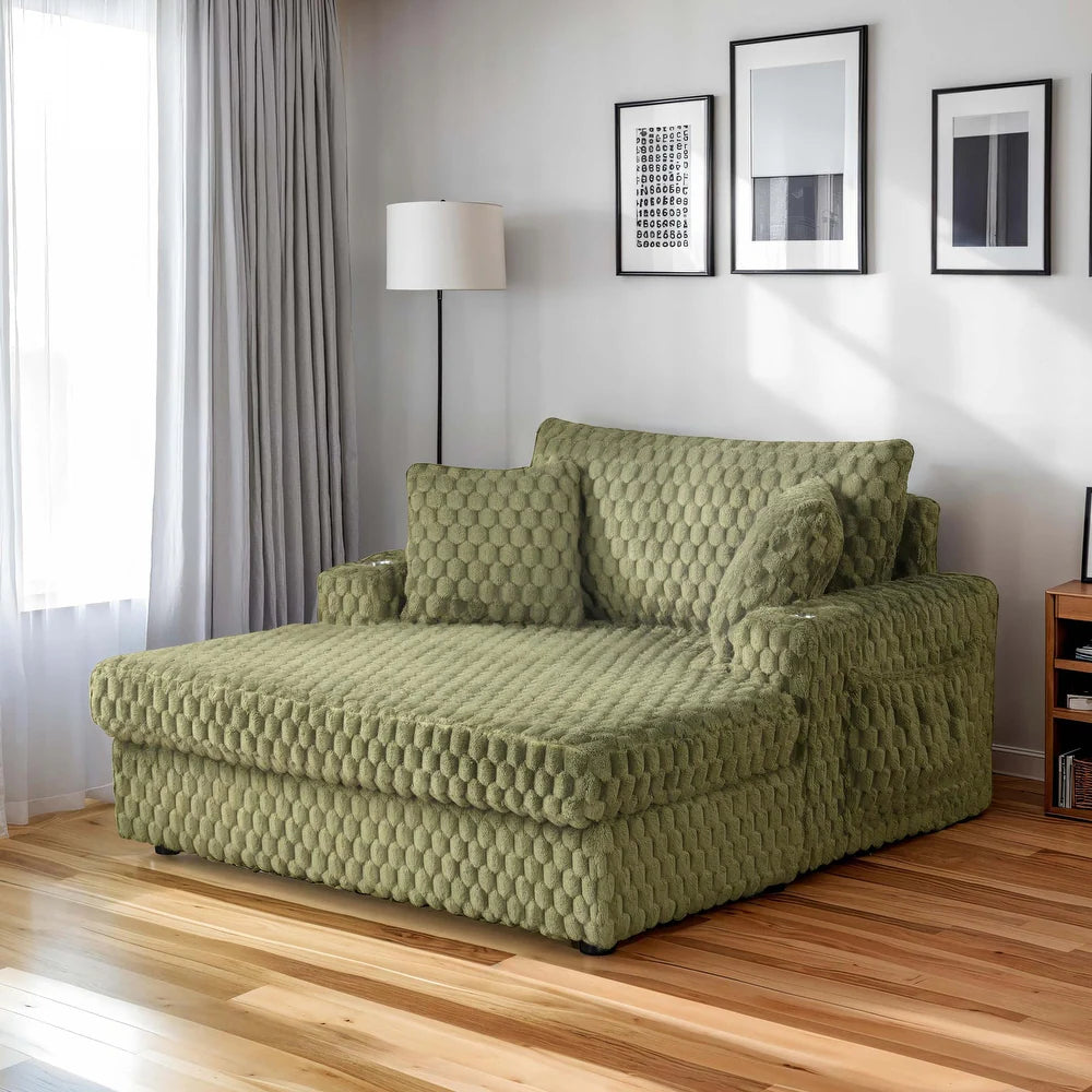 Ferryhill Plush Faux Fur Oversize Chaise Lounge