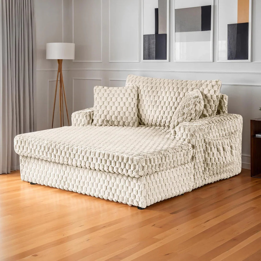 Ferryhill Plush Faux Fur Oversize Chaise Lounge