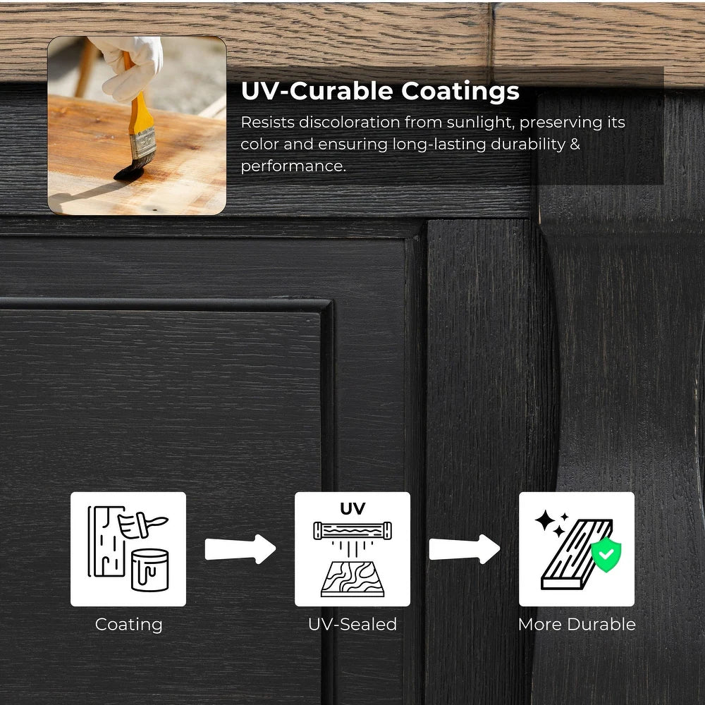 Neu Mills Modern Farmhouse Solid Wood King Bed, Black