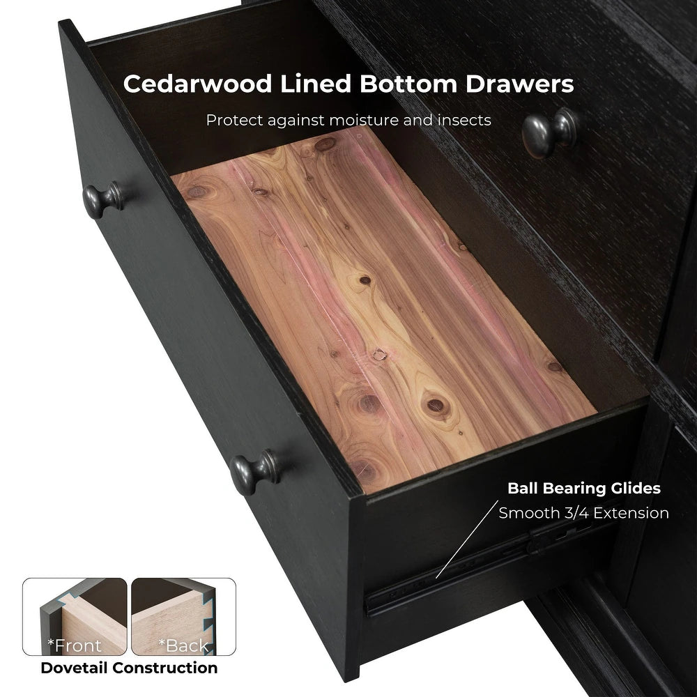 Neu Mills Modern Farmhouse Solid Wood King Bed, Black