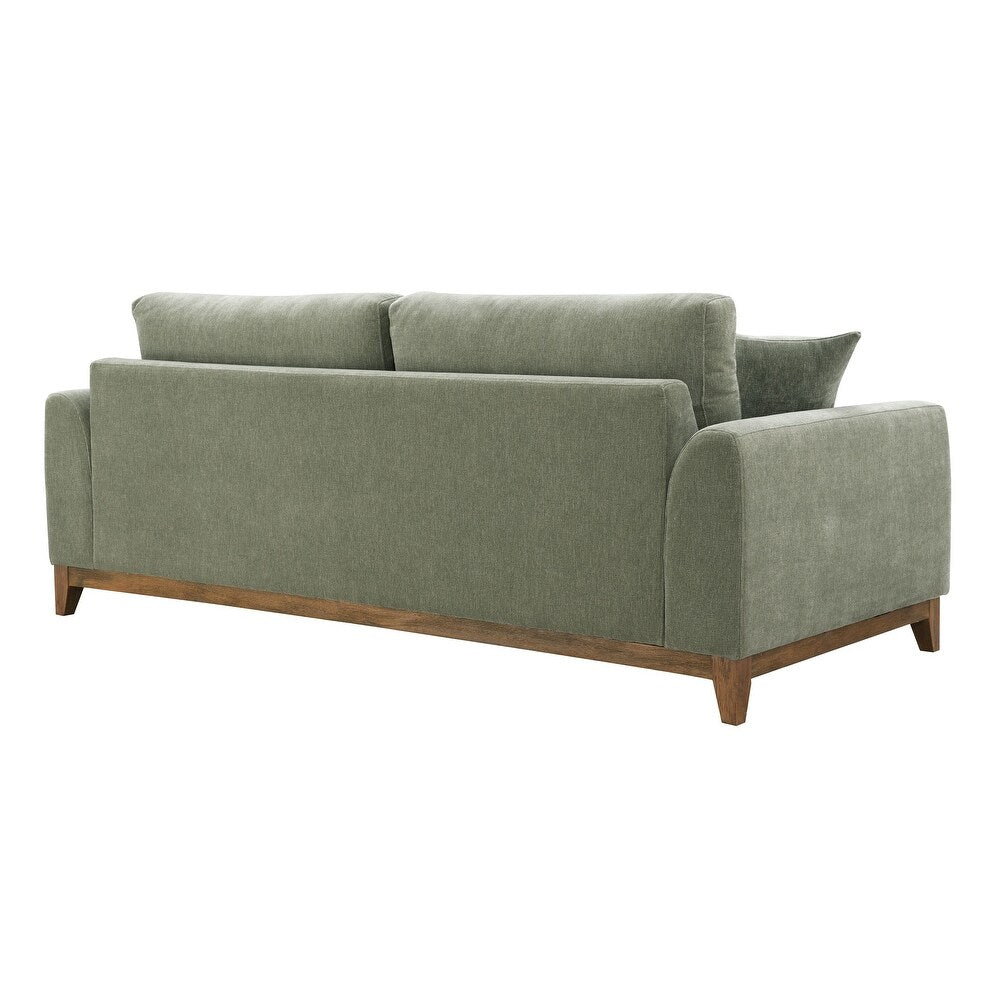 Watton Mid-Century Modern Chenille Sofa & Loveseat Set - Olive