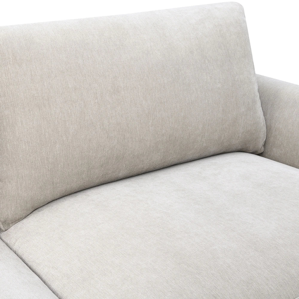 Watton Mid-Century Modern Light Gray Chenille Sofa with Walnut Wood Trim