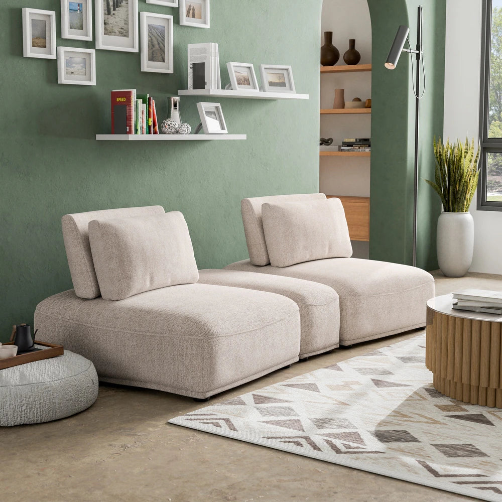 Stavanger Modern Modular Sofa Curved Series - Bouclé & Chenille