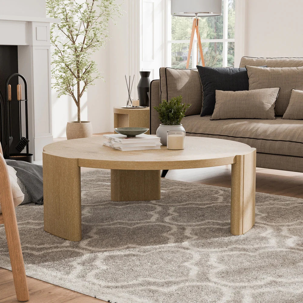 Poltimore Modern Plinth Base Coffee Table, Oak