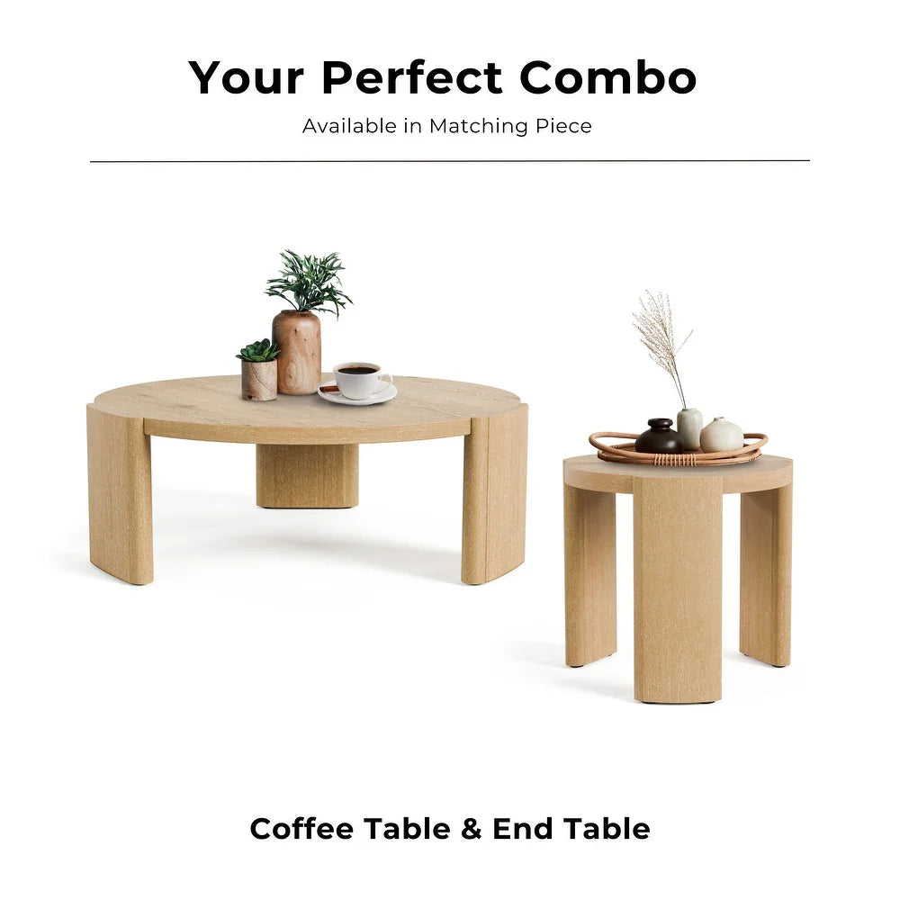 Poltimore Modern Plinth Base Coffee Table, Oak