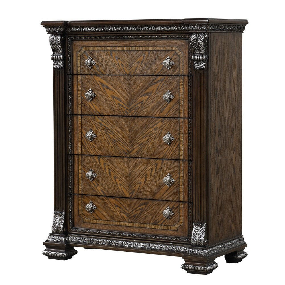 Promenade Traditional 5-Drawer Chest, Espresso