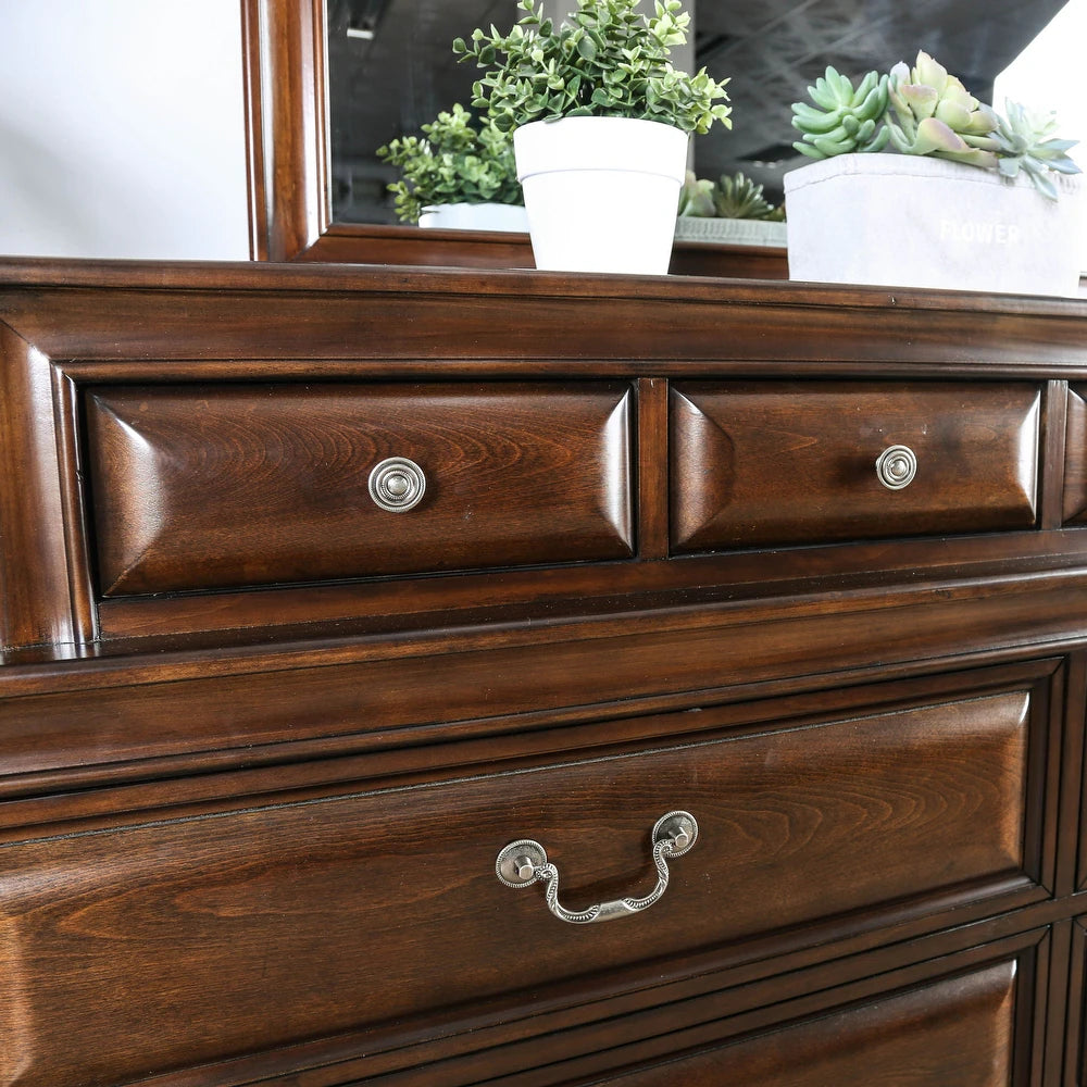 Furniture of America Damien Adult Transitional 10-Drawer Dresser, Brown Cherry Furniture of America Damien Adult Transitional 10-Drawer Dresser, Brown Cherry