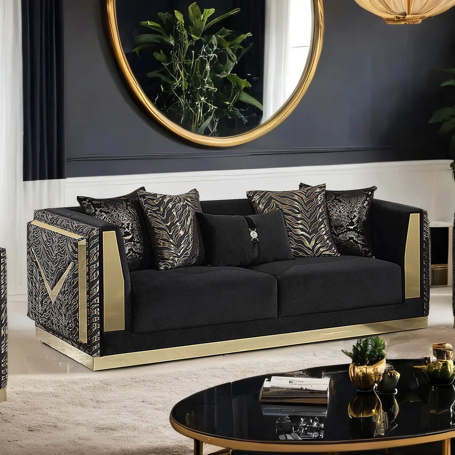 Doriphei Glam Zebra Print Living Room Collection
