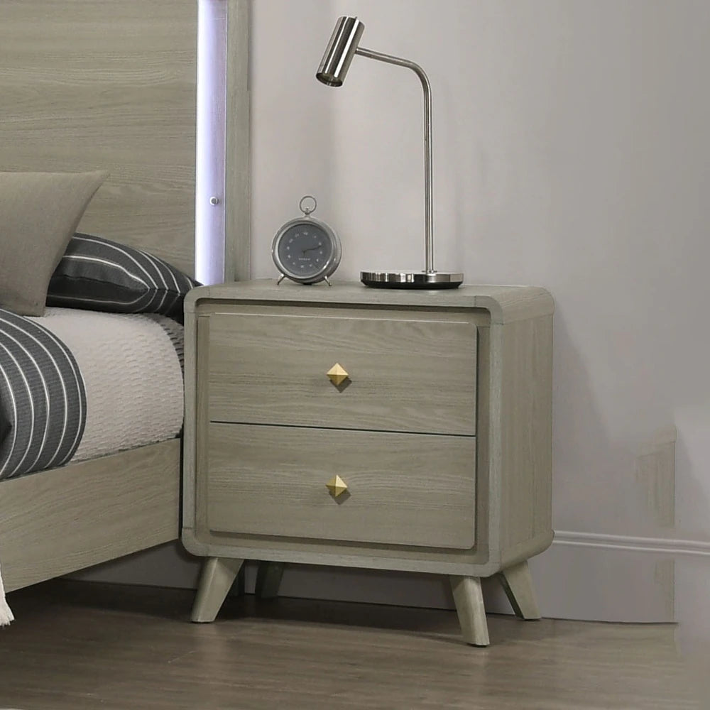 Rainier Modern Gray Bedroom Collection with LED Headboard