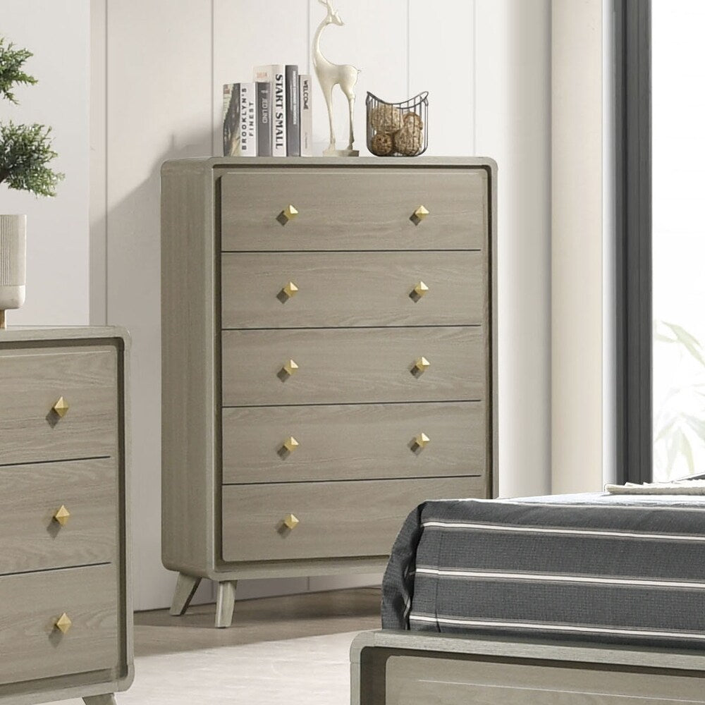 Rainier Modern Gray Bedroom Collection with LED Headboard
