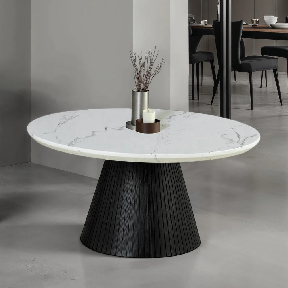 Sindal Contemporary Round Faux Marble Coffee Table