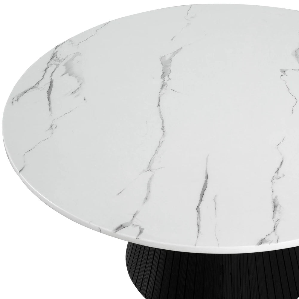 Sindal Contemporary Round Faux Marble Coffee Table