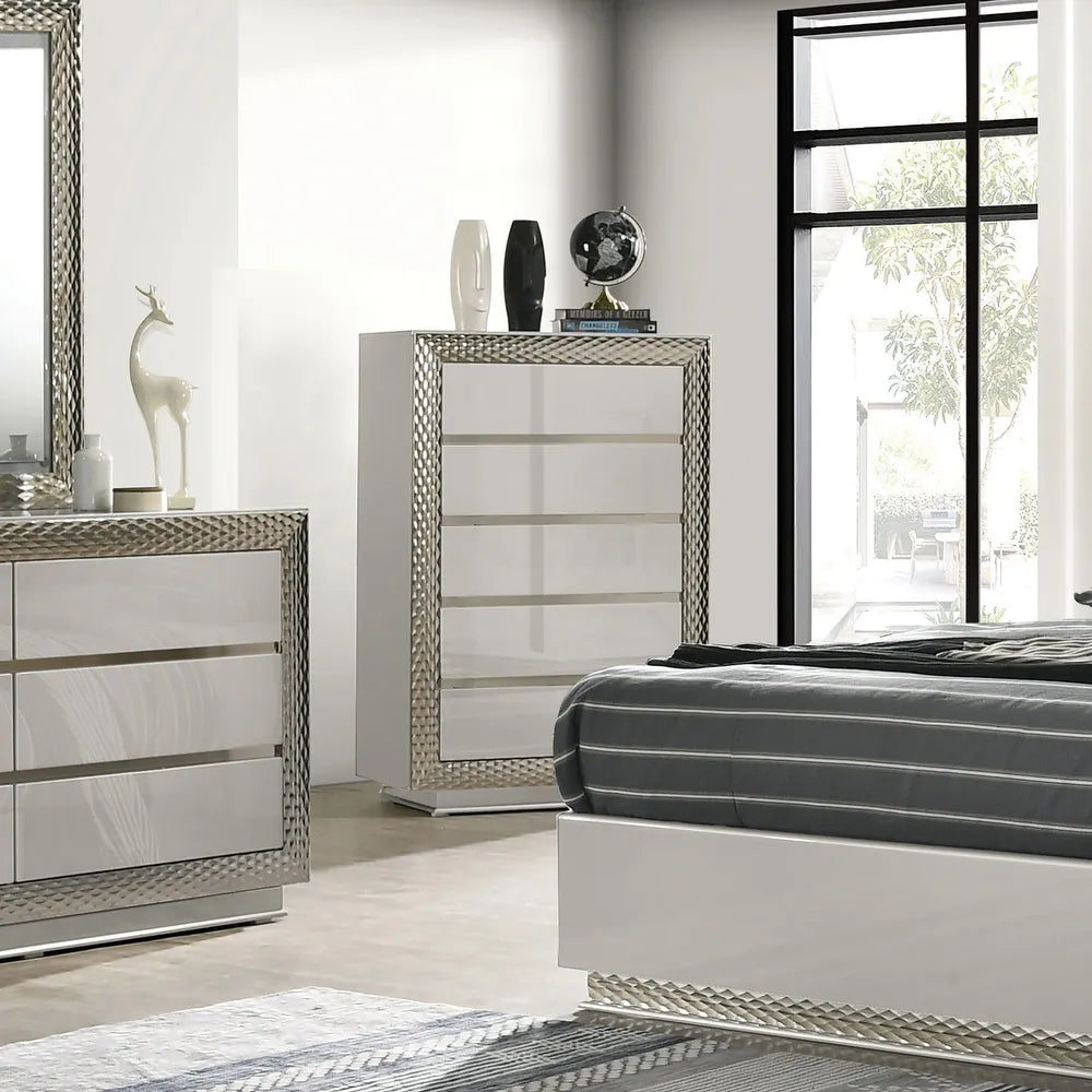 Ventnor Queen Glam Bedroom Collection, Gray