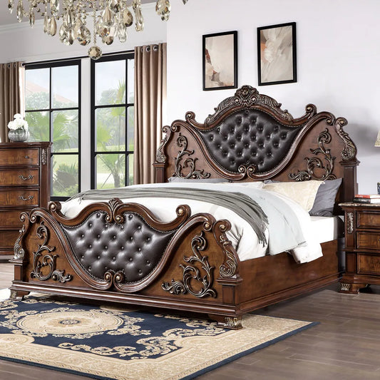 Esparanza Traditional King Bedroom Set - Brown Cherry