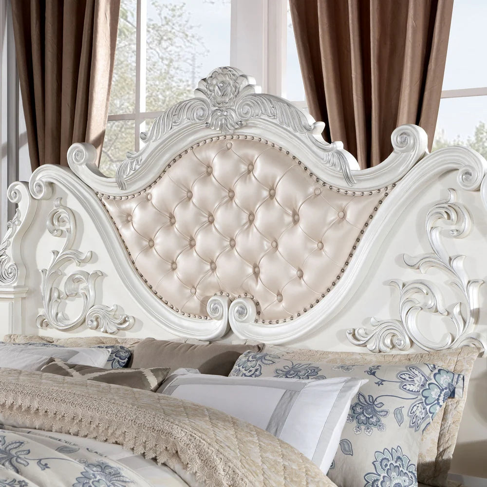 Esparanza Traditional Queen Bedroom Set - Pearl White