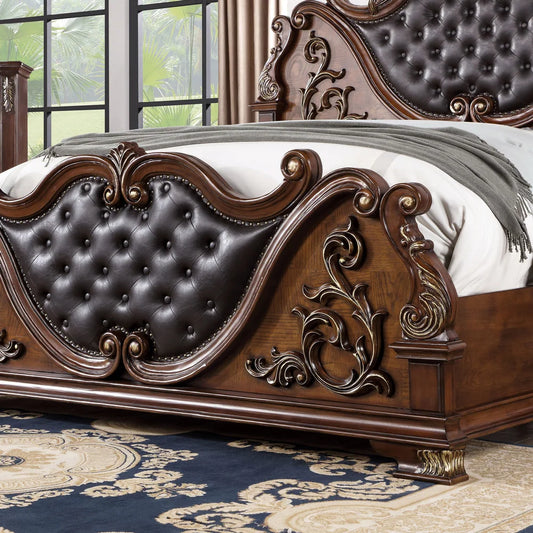 Esparanza Traditional King Bedroom Set - Brown Cherry