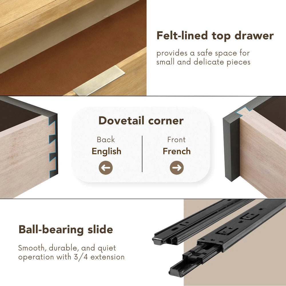 Handforth Modern 9-Drawer Solid Wood Dresser in Natural Finish