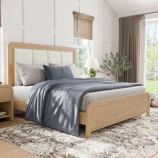 Handforth Channel-Padded Two-Tone Modern Queen Bed