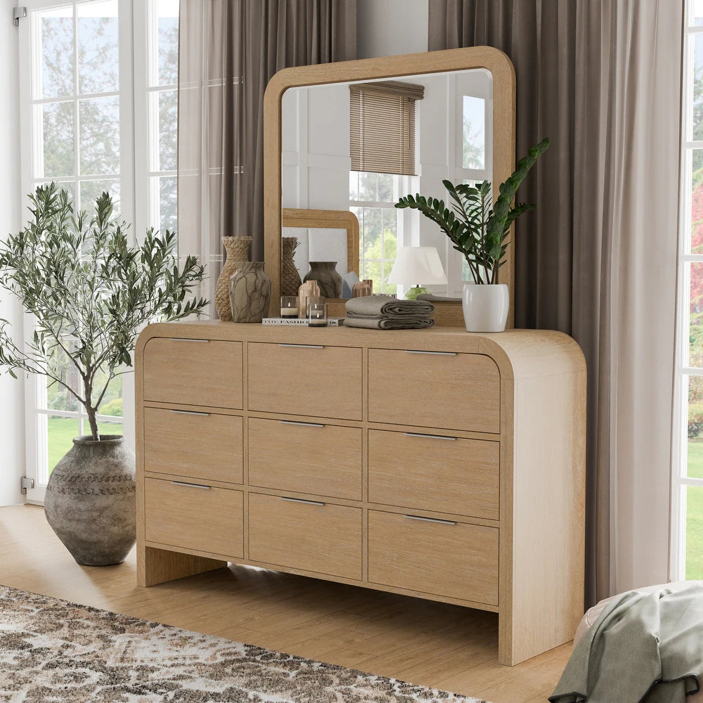 Handforth Modern 9-Drawer Solid Wood Dresser in Natural Finish