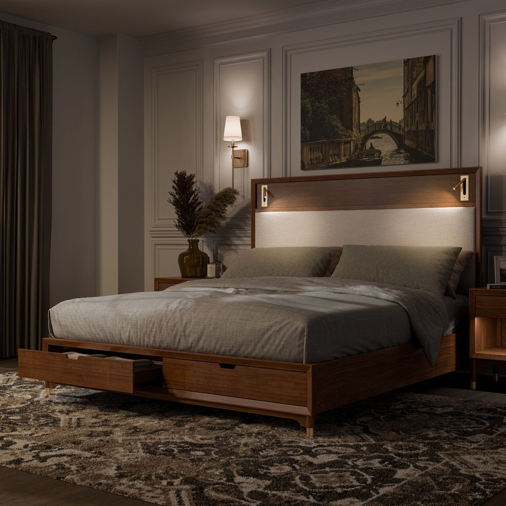 Hepburne Mid-Century Modern Queen Storage Bedroom Set