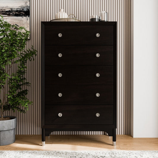 Torrance Mid-Century Modern Chest, Black