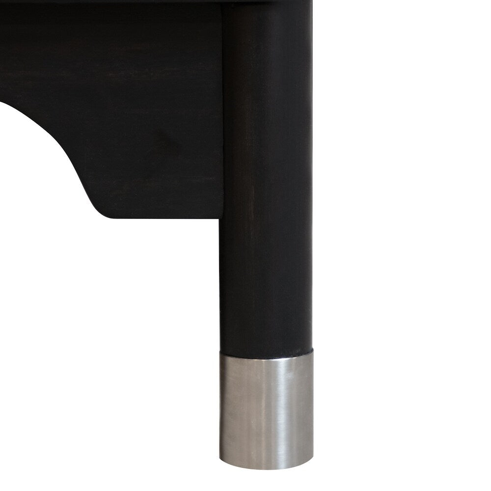 Torrance Mid-Century Modern Nightstand, Black